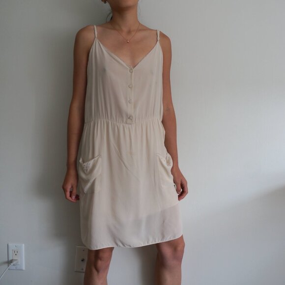 Vintage Silk Oyster/Champagne Cami Slip Dress - Picture 1 of 5